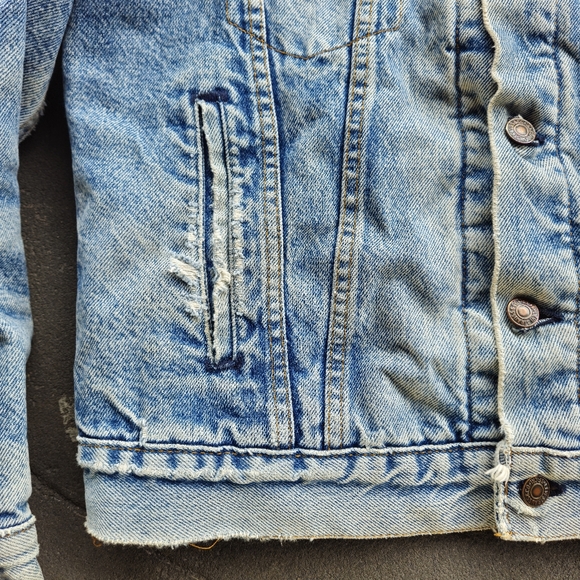 Vtg 80's Levi's Blanket Lined Denim Trucket Jacket Made USA 70506 0316 Size 40 - Picture 3 of 8